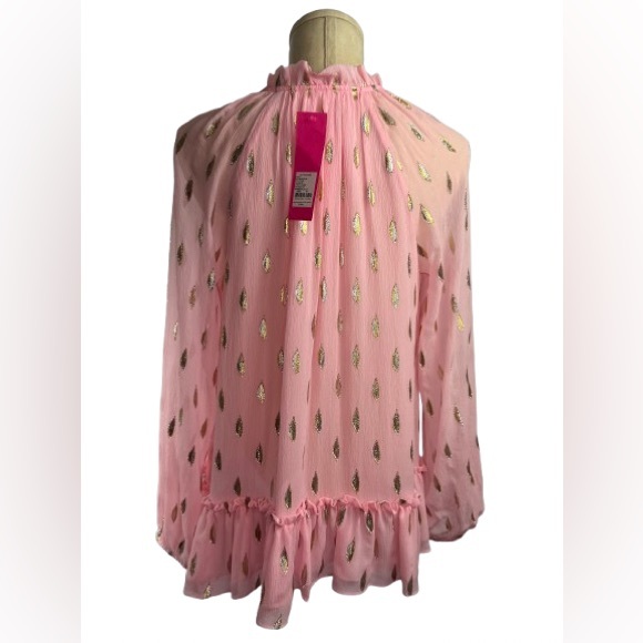 LILLY PULITZER • SAVANNA BLOUSE • "PINK TROPICS TINT" - Picture 2 of 11